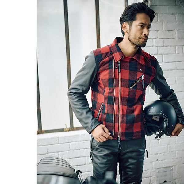 MFB-2568】ブロックチェックダブルライダース_Mens – max fritz NAGOYA